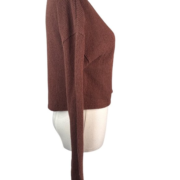2/$30 ZARA Small Trafaluc Womens Brown Knit Crop Sweater - Picture 5 of 11